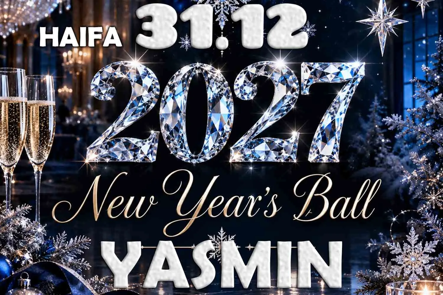 נשף קבלת השנה החדשה 2027 באולמות Yasmin מפרץ חיפה